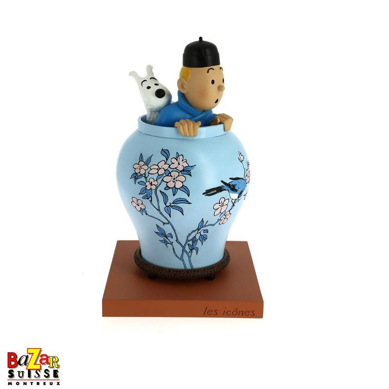 Blue Lotus vase figurine