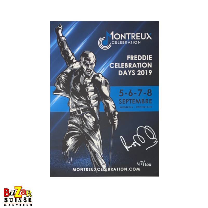 Original Montreux Celebration poster signed by Peter Freestone