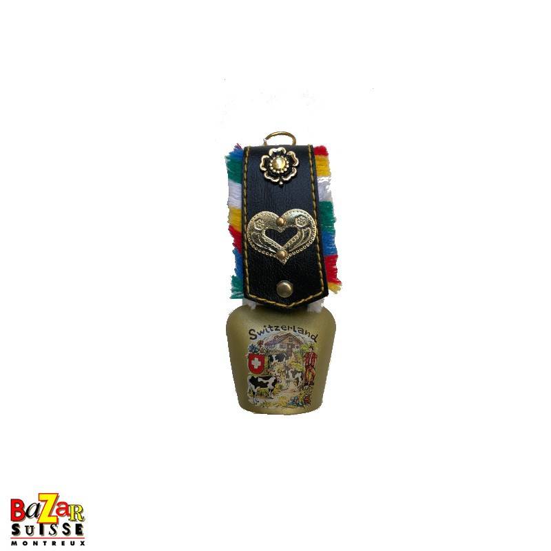 Bell with heart strap ans alpine motif Bell with heart strap ans alpine motif