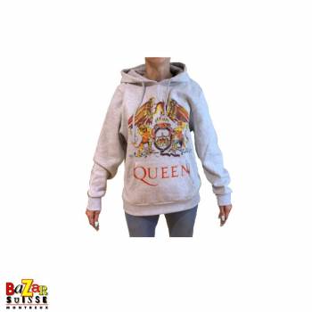 Pull à capuche Queen Crest gris