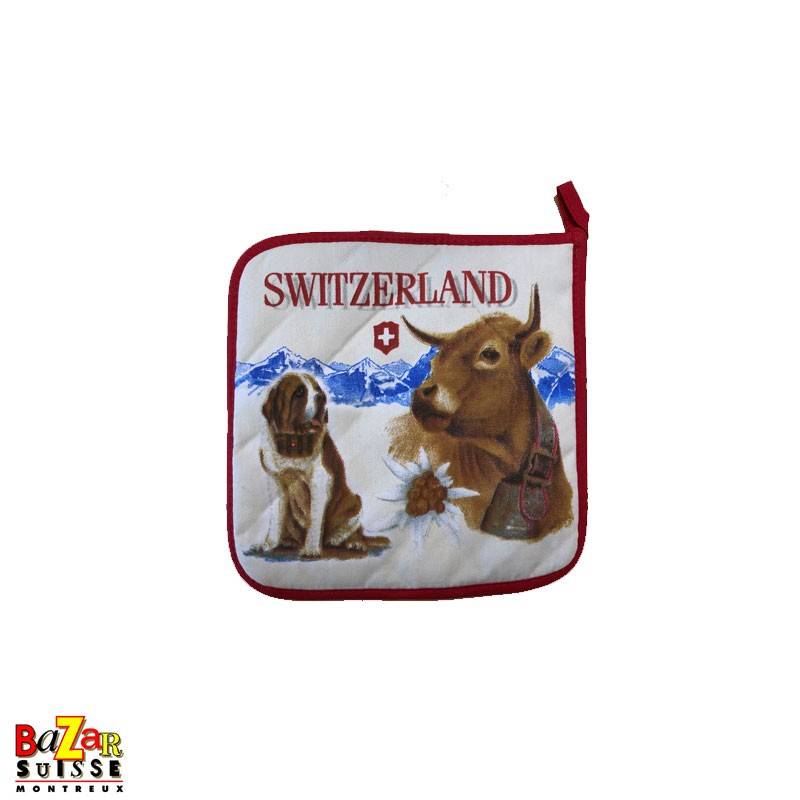 Cow/St.-Bernard dog potholder