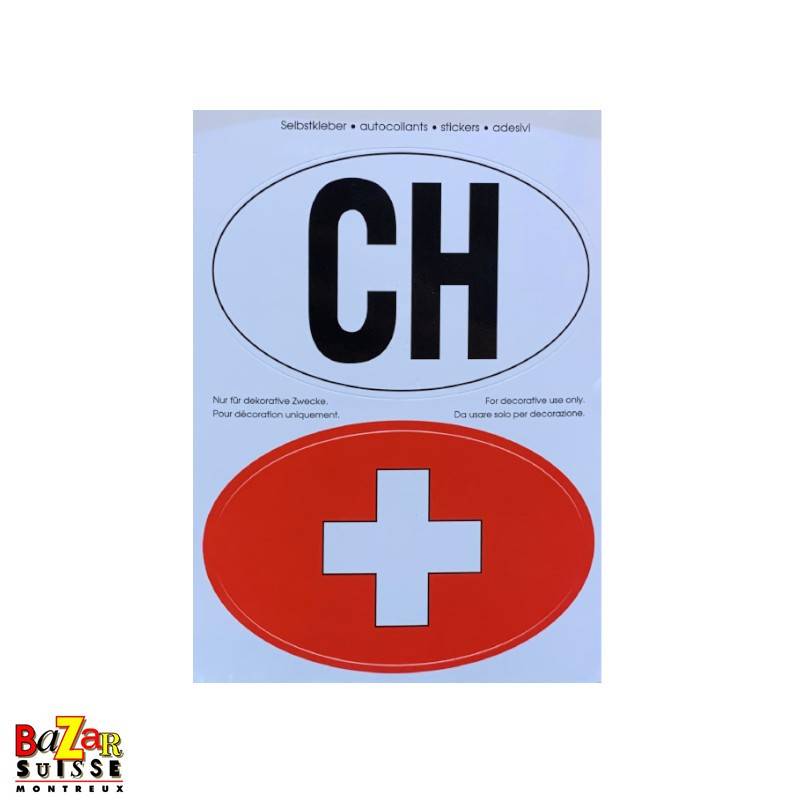 Autocollants CH et croix Suisse