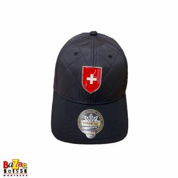 Black metal badge cap