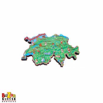 Aimant décoratif carte Suisse