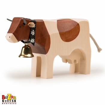 Vache en bois brune - grande