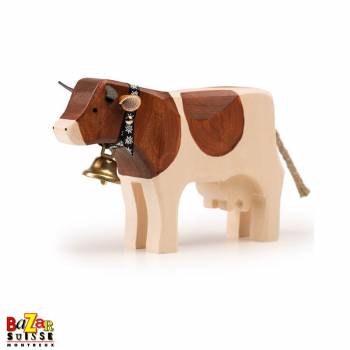 Brown wooden cow - medium