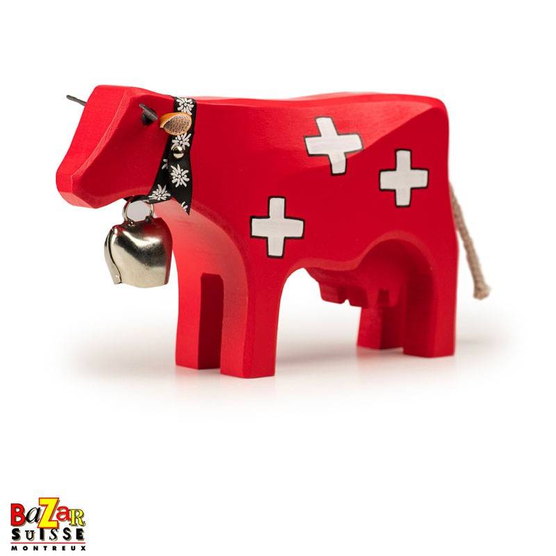 Vache en bois suisse - grande