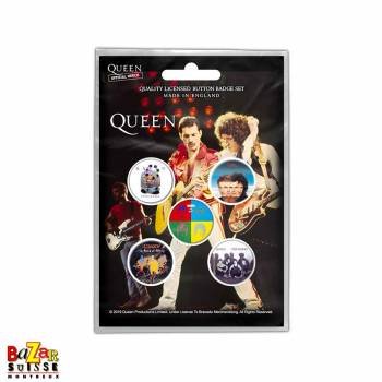 Set of 5 Queen button badges - Later Albums