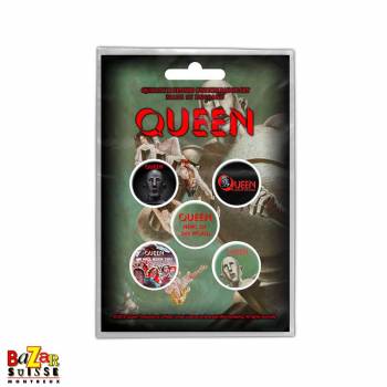 Set of 5 Queen button badges - News of the World
