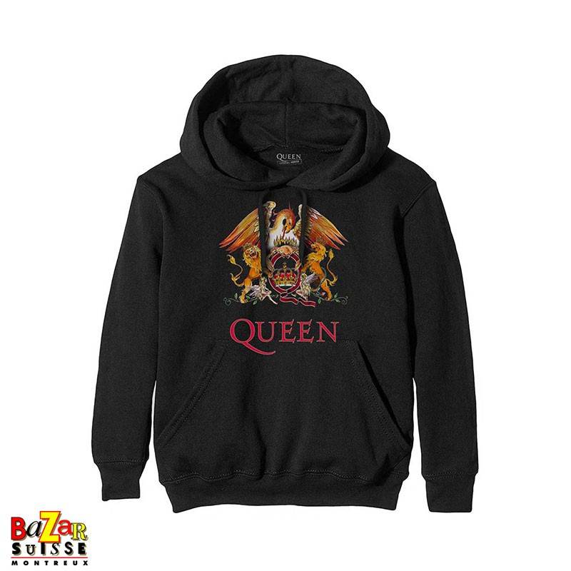 Pull à capuche Queen Crest noir