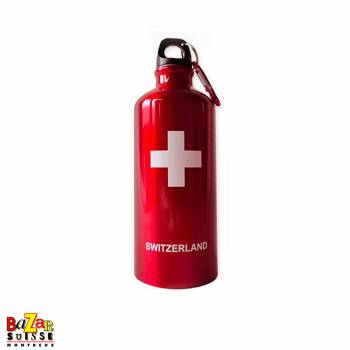 Red Swiss cross bottle