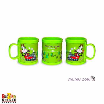 Plastic mug Mumu Cow, green