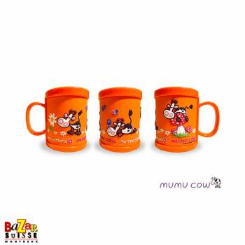 Plastic mug Mumu Cow, orange