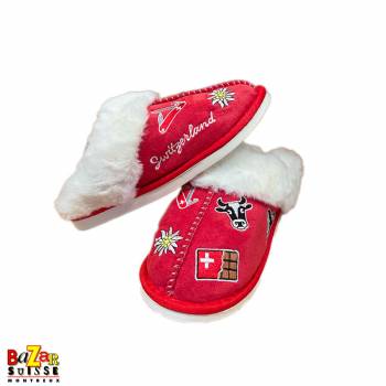 Slippers with Swiss motifs