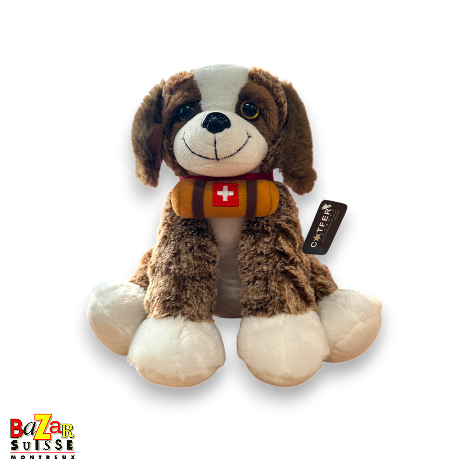 Sitting Saint Bernard soft toy - 25 cm