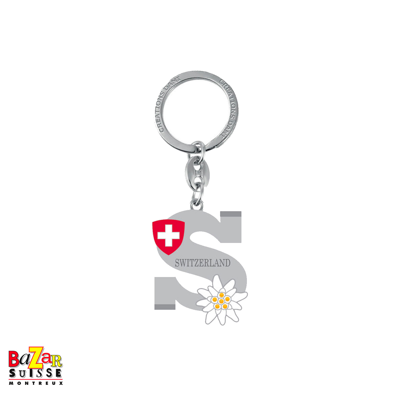 Letter "S" keyring with edelweiss