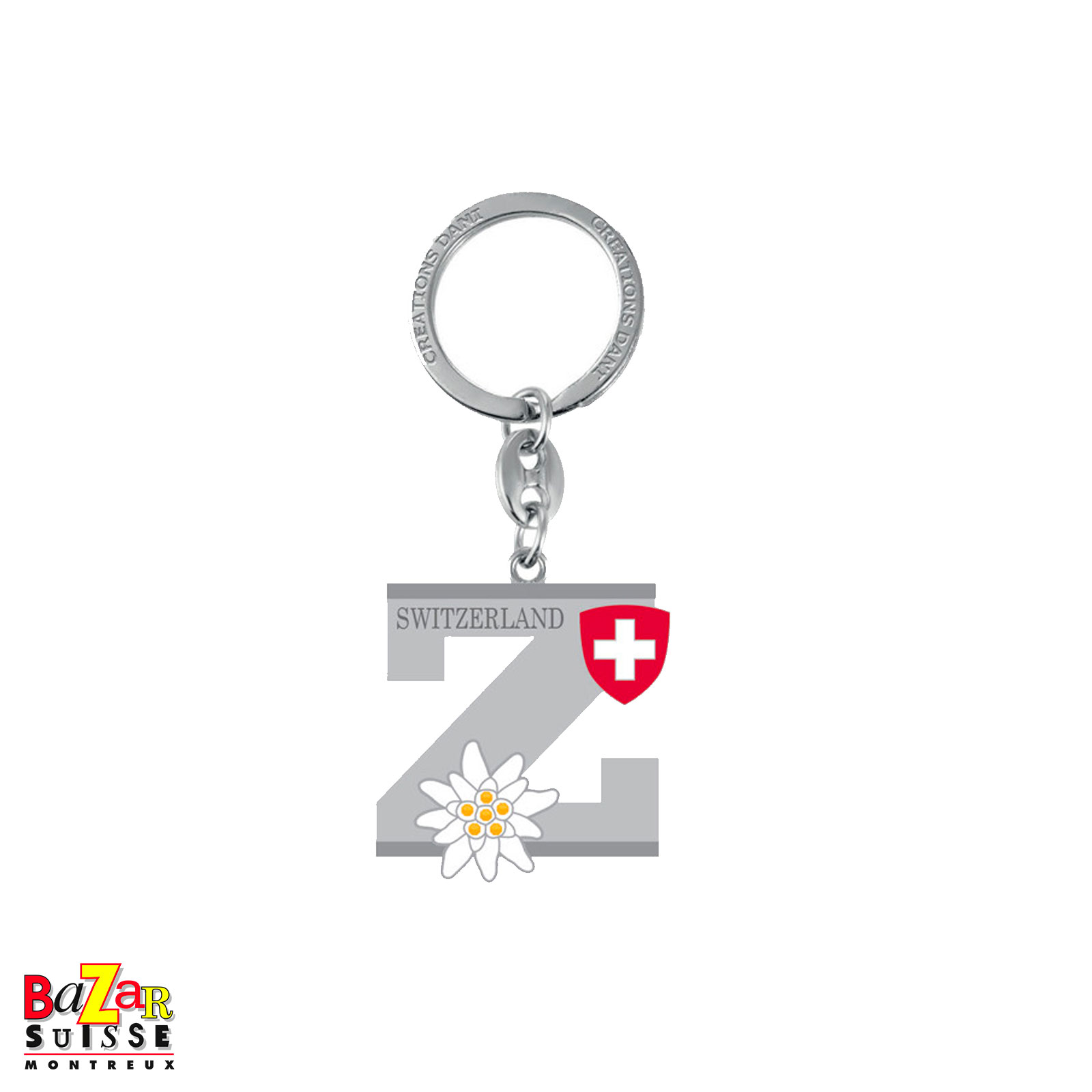 Letter "Z" keyring with edelweiss