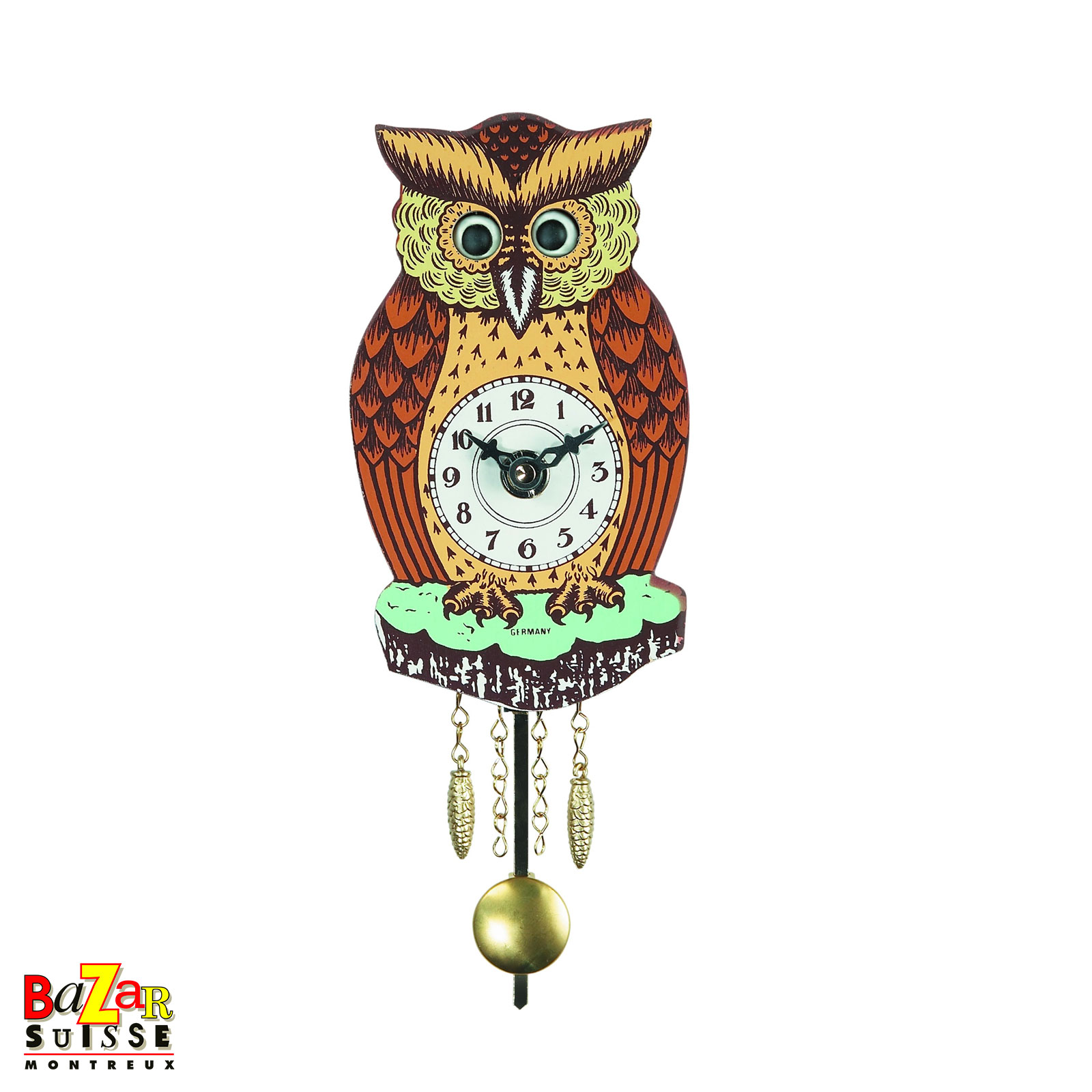 Owl quartz clock - 15 cm