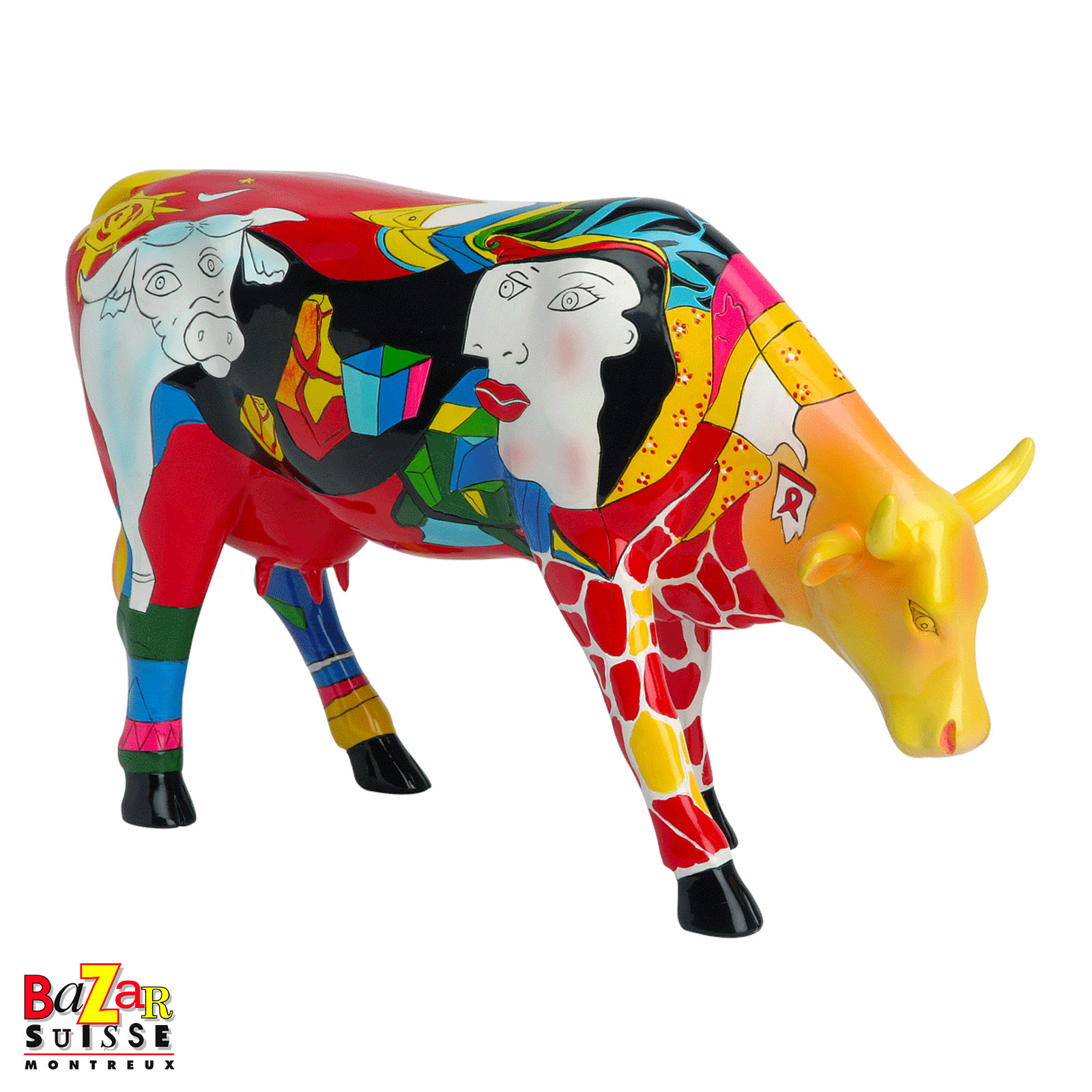 Hommage to Picowso’s African Period cow figurine - CowParade - 30 x 9 x 20 cm