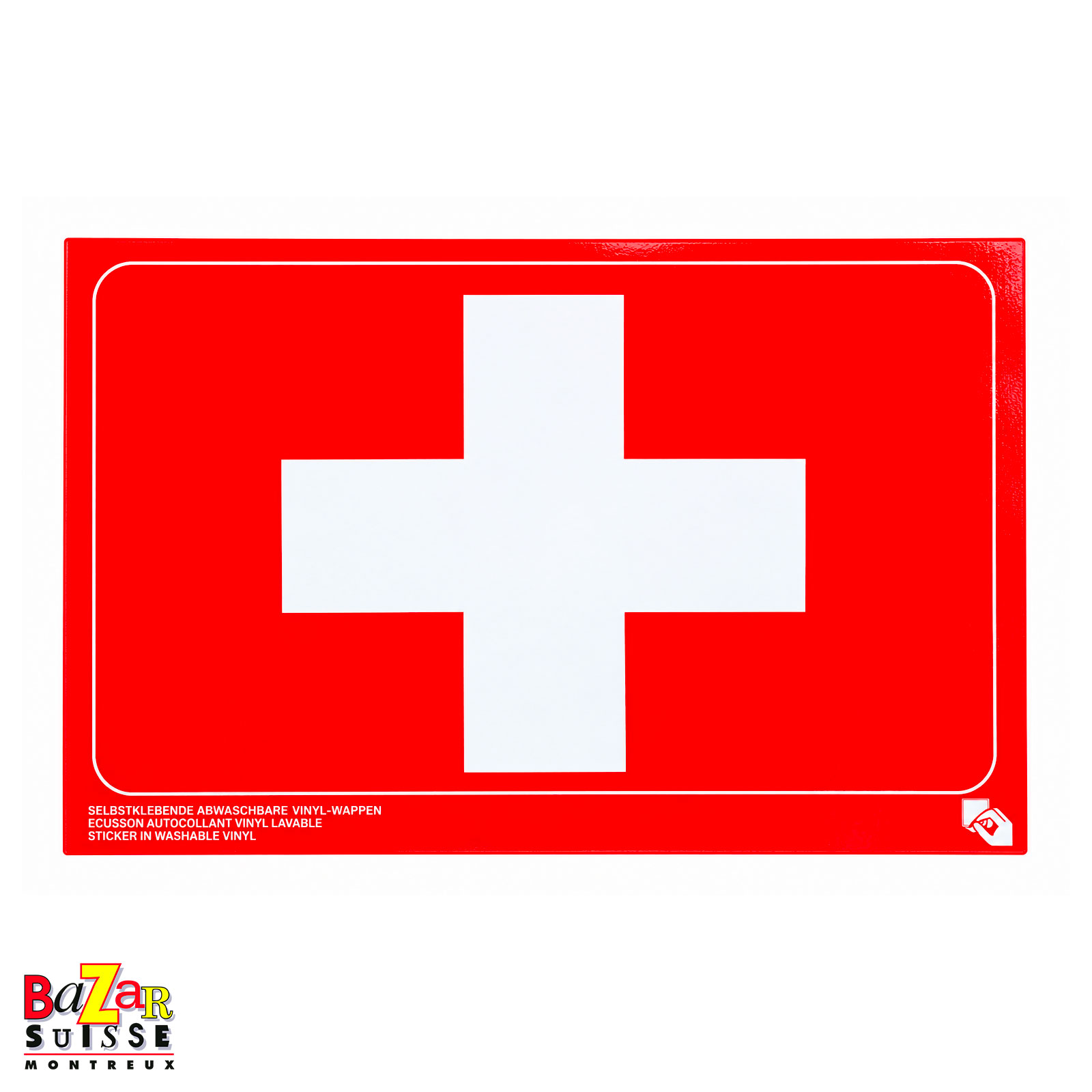 Adesivo croce svizzera su cartolina