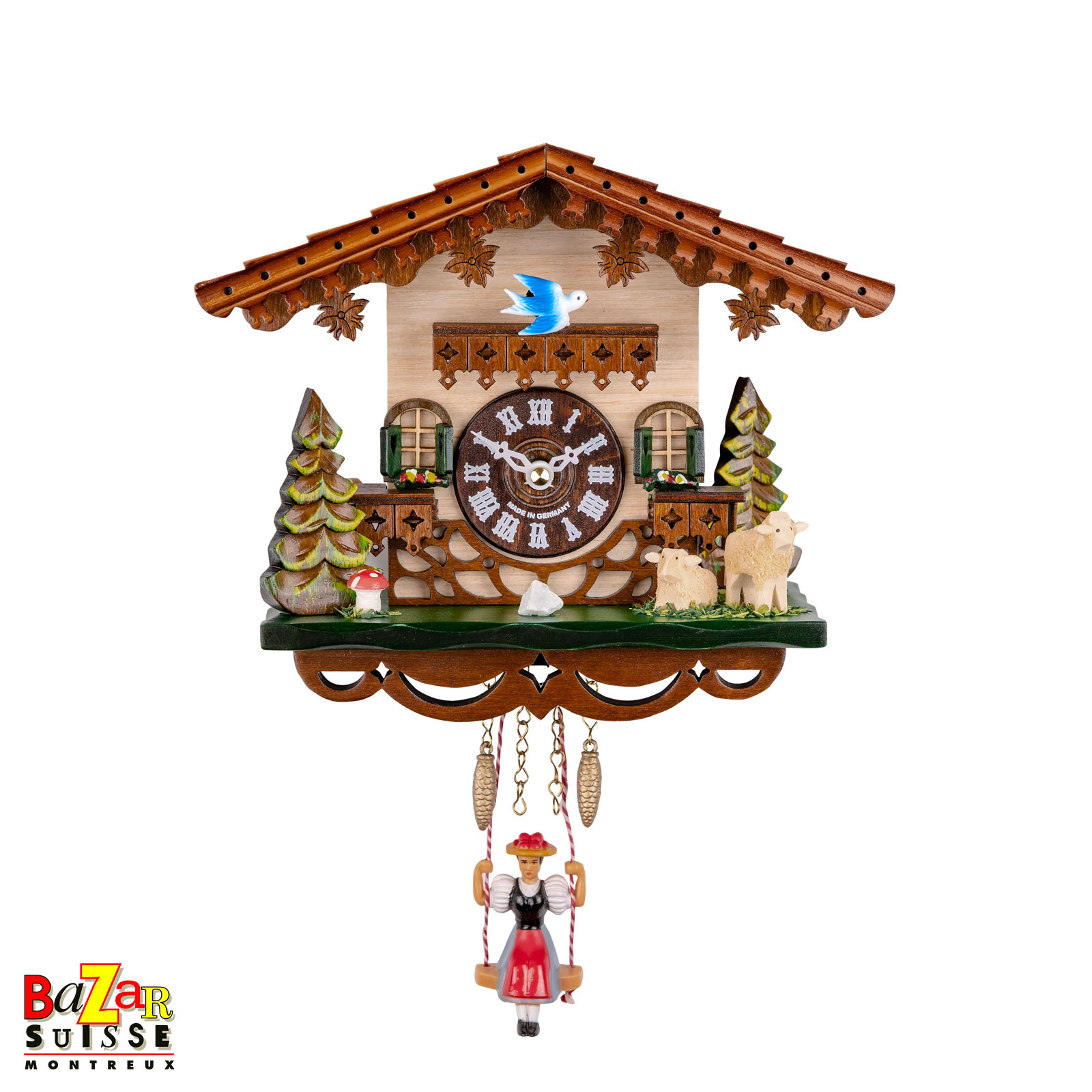 Orologio a cucù al quarzo Cuckoolino chalet chiaro - 16,5 cm