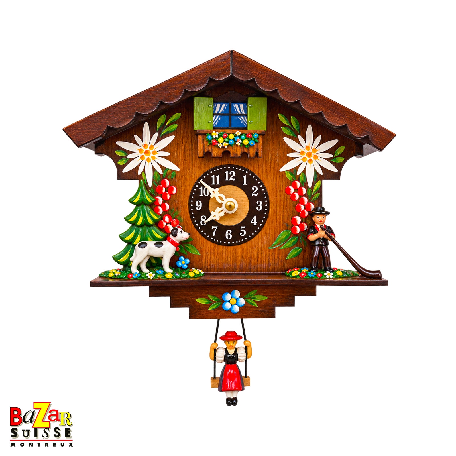 Orologio a cucù al quarzo Cuckoolino Edelweiss - 12 cm