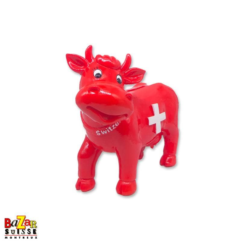 Salvadanaio mucca svizzera rossa