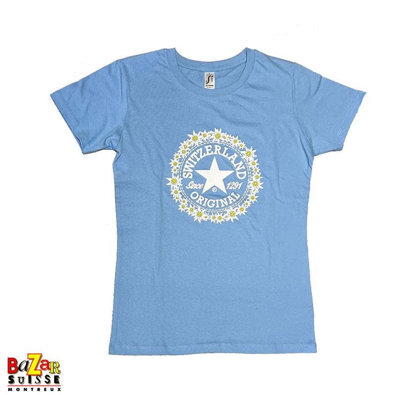 Damen-T-Shirt Switzerland Original Edelweiss