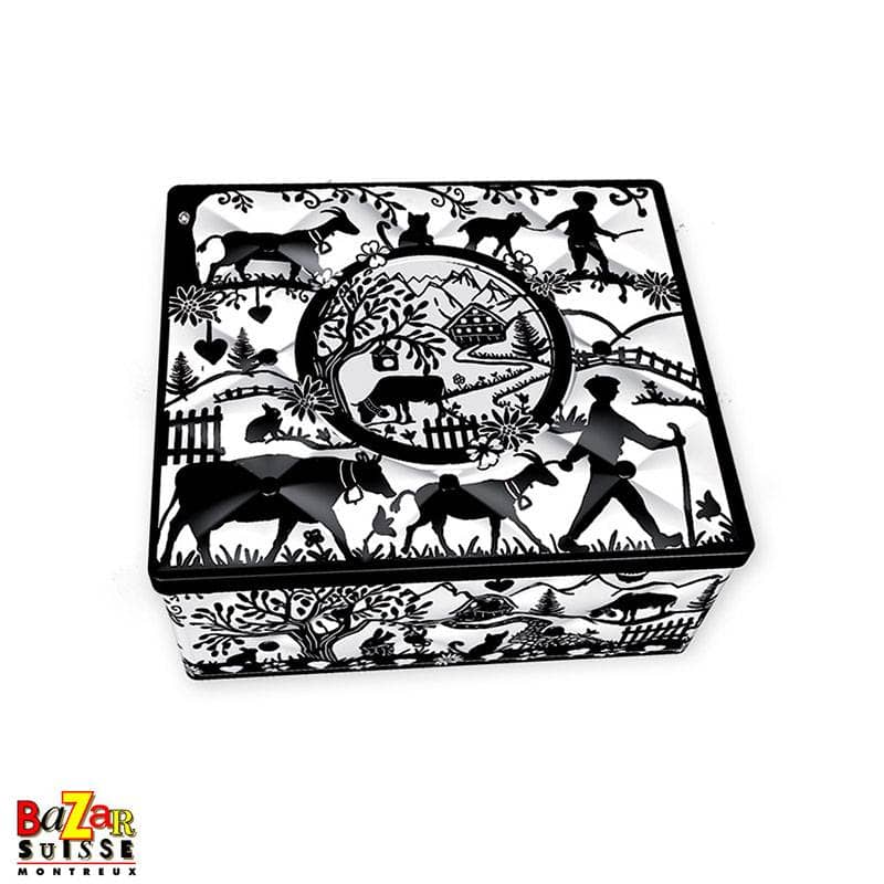 Boîte rectangulaire en métal – découpage suisse