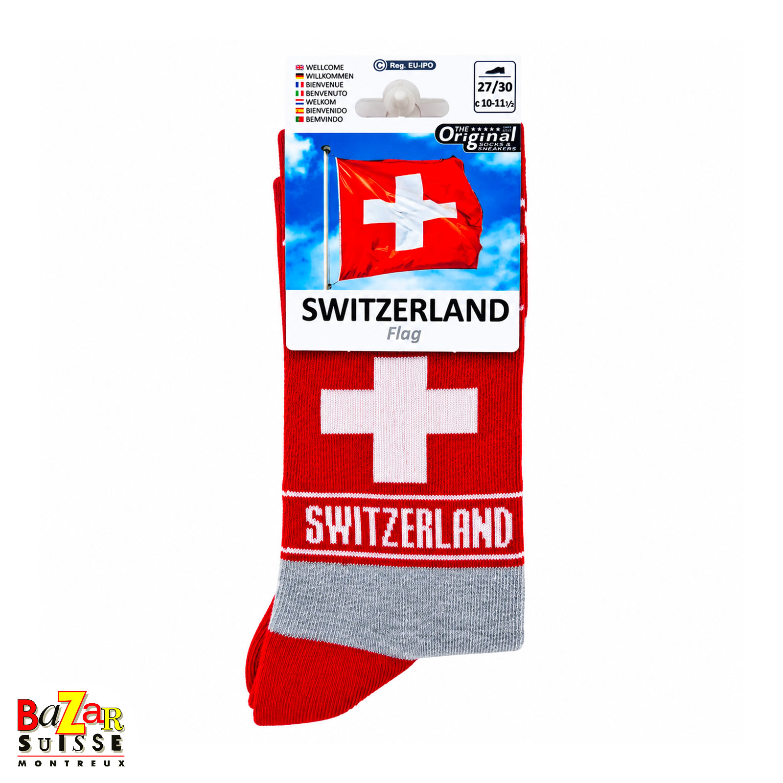 Socks - Swiss cross on red