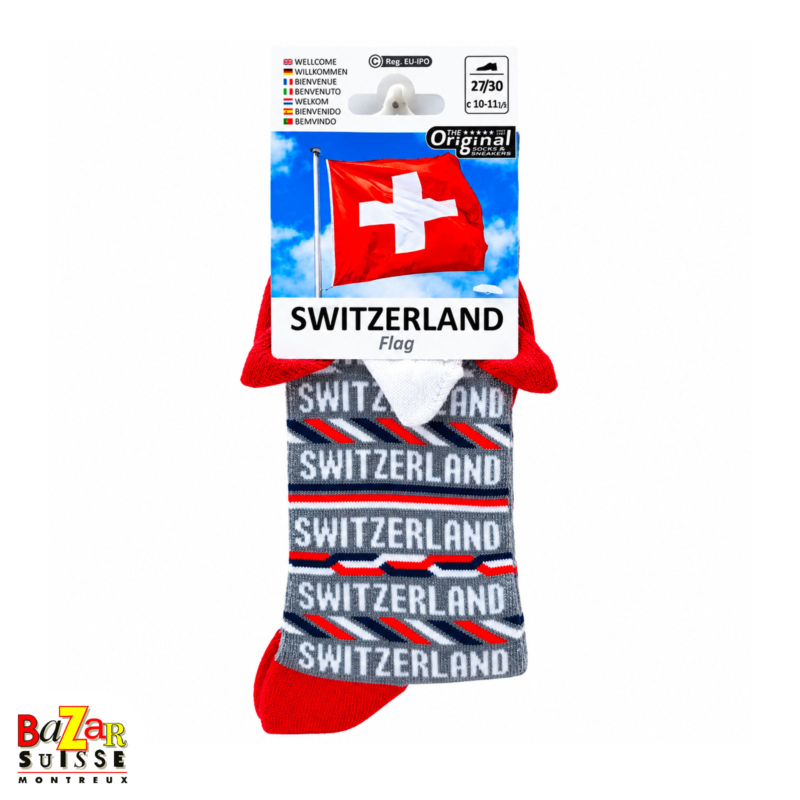 Children’s socks - Switzerland, grey and red