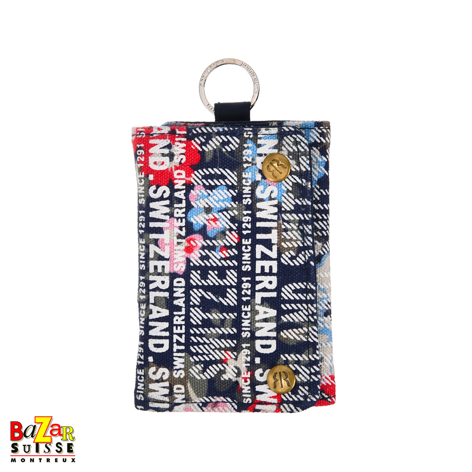 Porte-monnaie à compartiments Robin Ruth - Switzerland floral bleu foncé