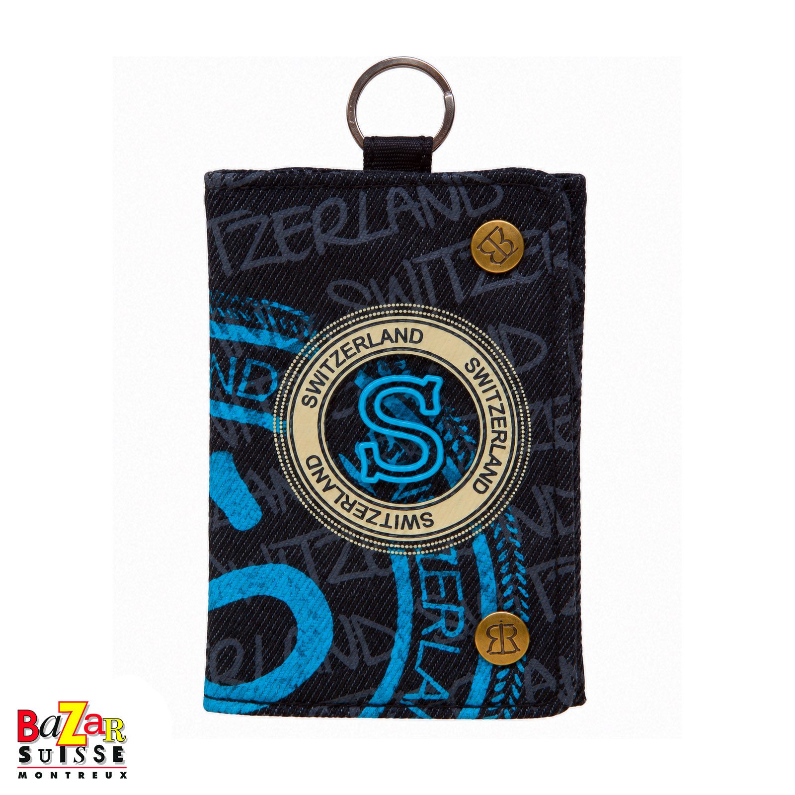 Porte-monnaie à compartiments Robin Ruth - Switzerland noir et bleu