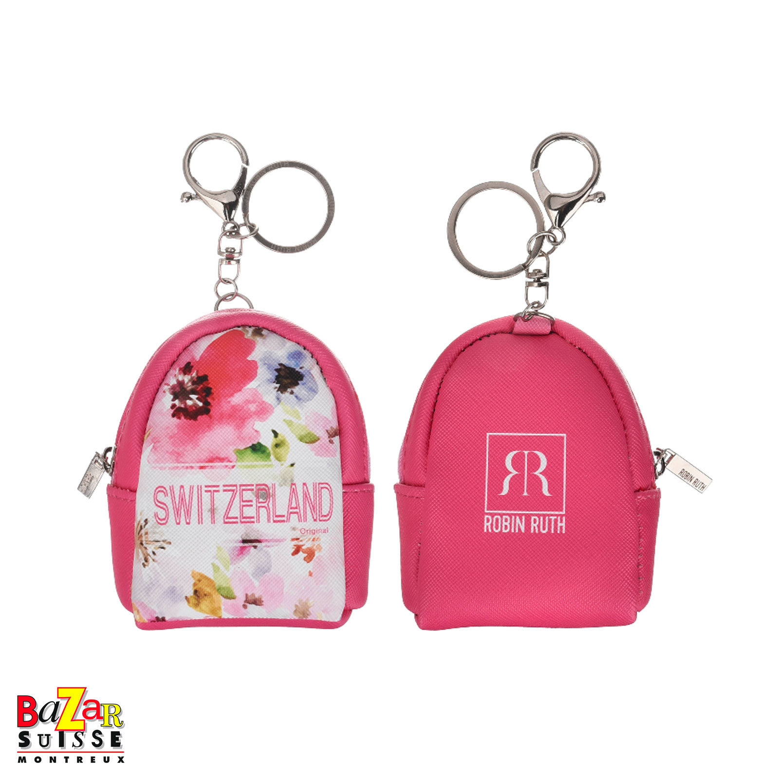 Porte-clés mini sac à dos Robin Ruth - Switzerland floral rose