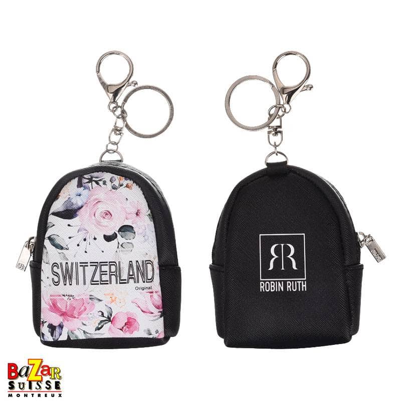 Sac à dos porte-clés Robin Ruth - Switzerland à motif floral noir