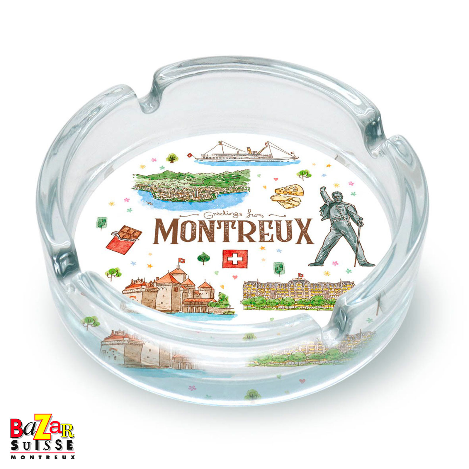 Cendrier Montreux - illustrations, 10,5 cm