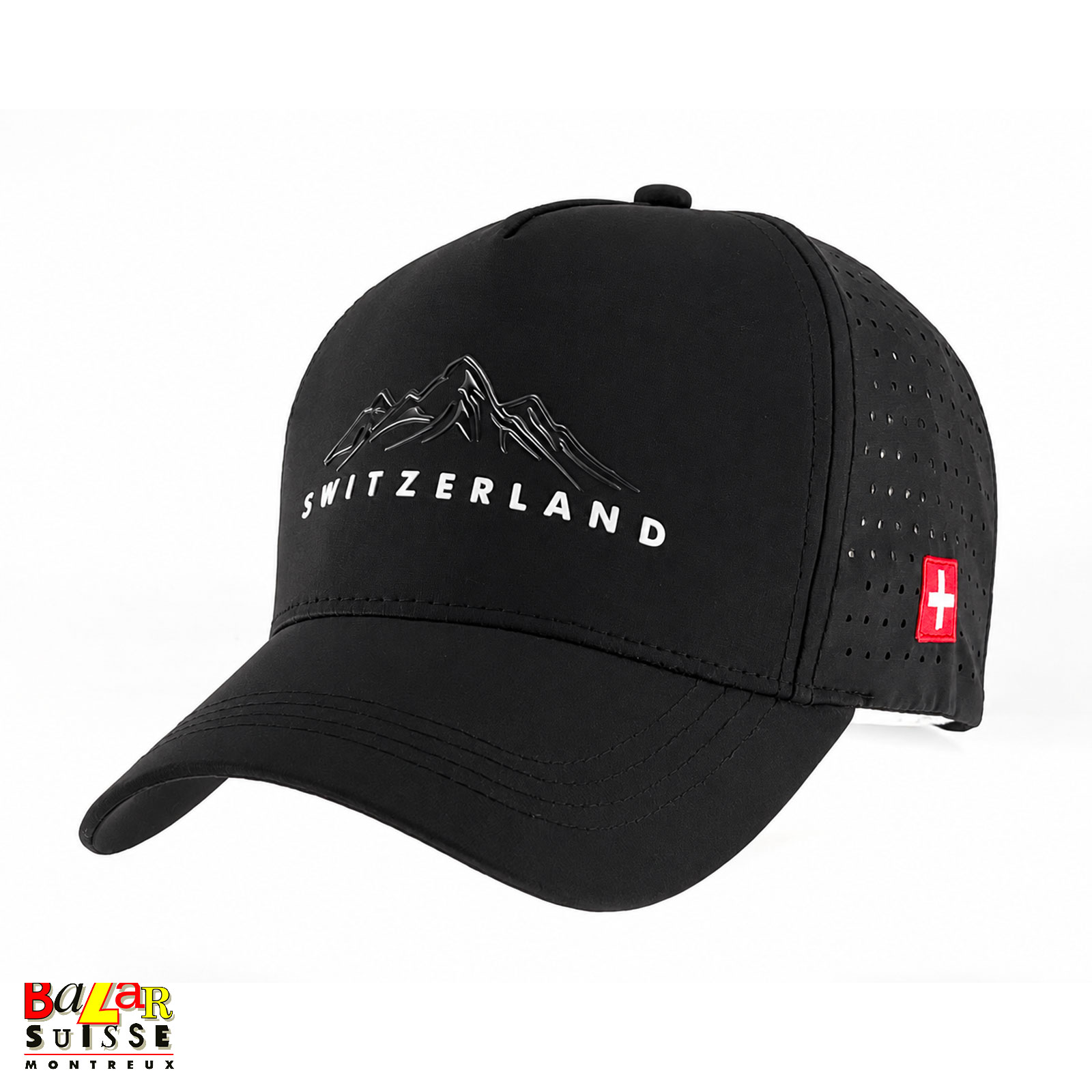 Schwarze Kappe Switzerland - Bergmotiv