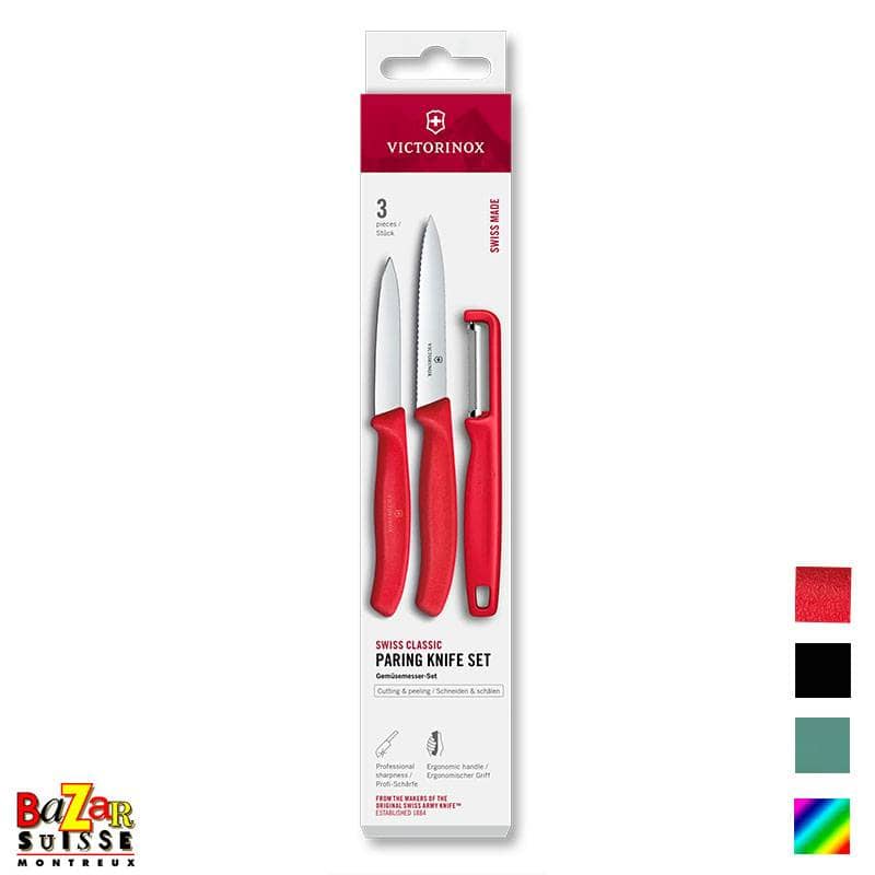 Set di coltelli da spelucchino Swiss Classic con pelapatate a I, 3 pezzi - Victorinox