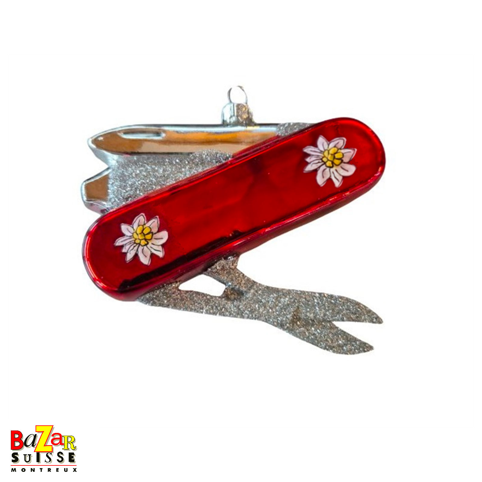 Glass Christmas ornament - Swiss pocket knife