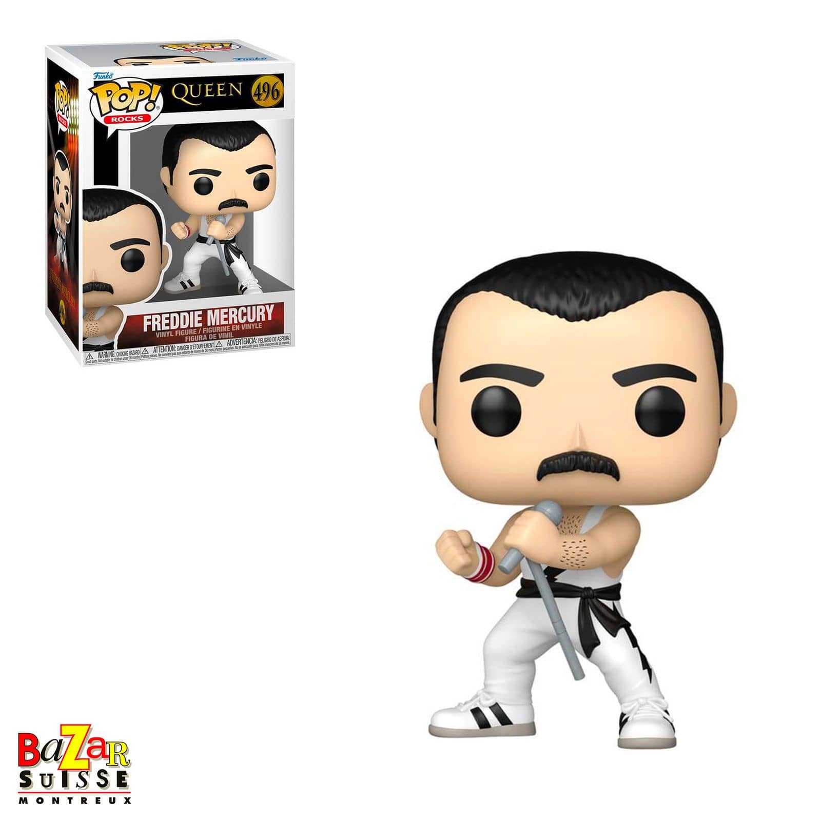 QUEEN FUNKO Pop! Rocks – statuetta di Freddie Mercury con canottiera bianca