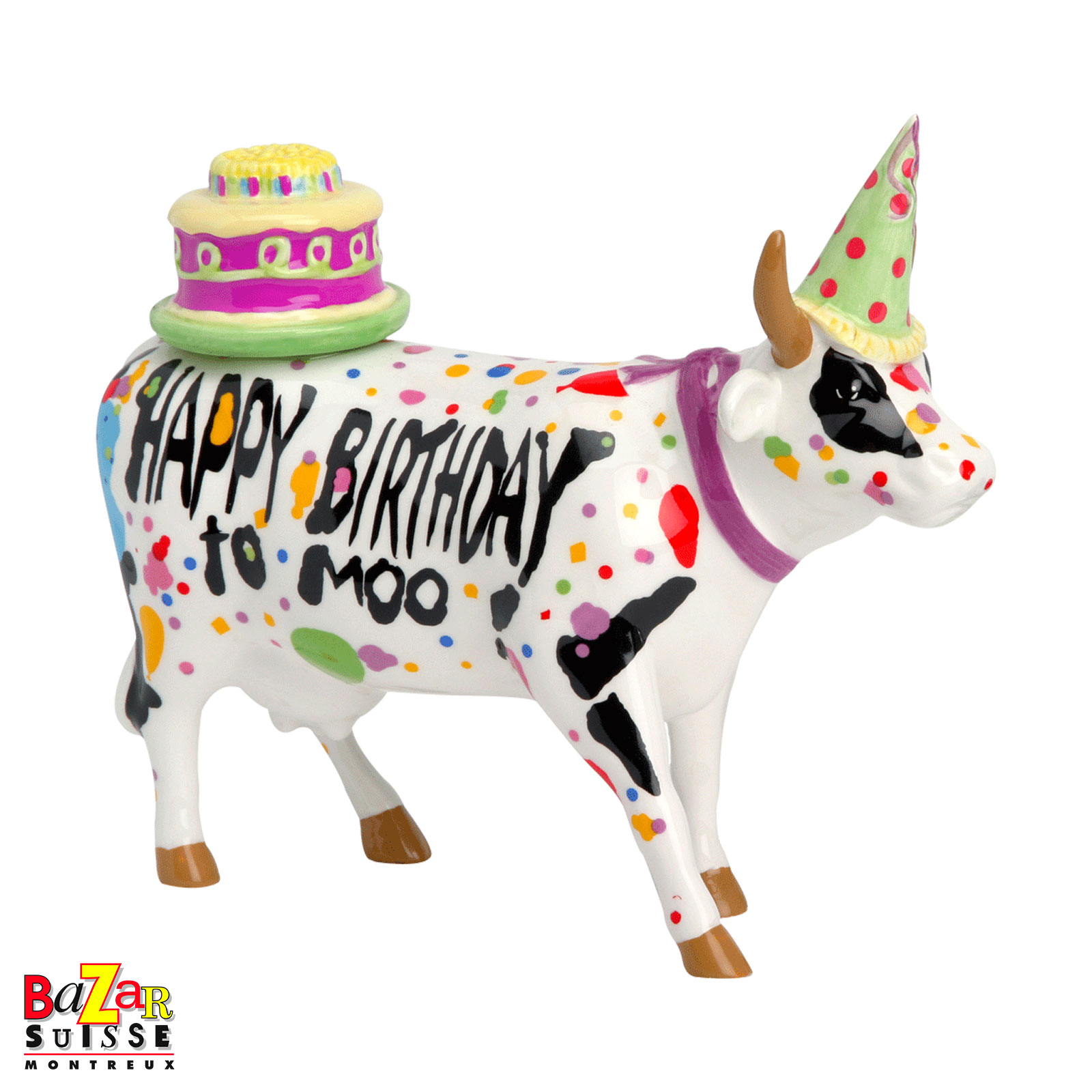 Vache Happy Birthday To Moo! - CowParade - 16 x 5 x 11 cm