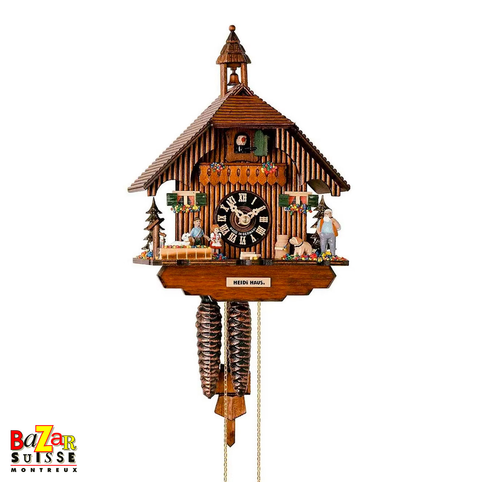 Orologio a cucù meccanico - casa di Heidi - 23 cm