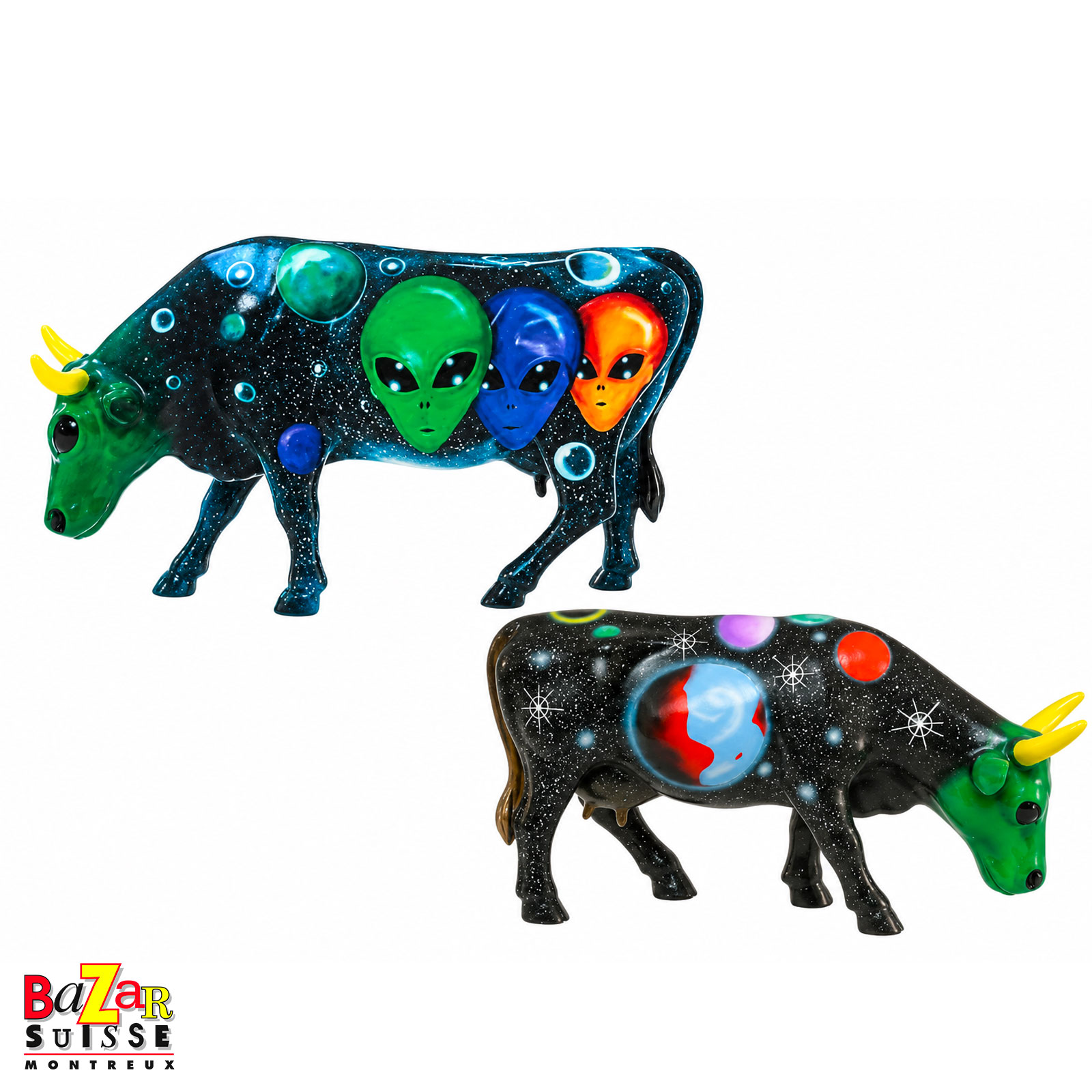 Mucca Cosmic Daisy - CowParade - 16 x 5 x 11 cm