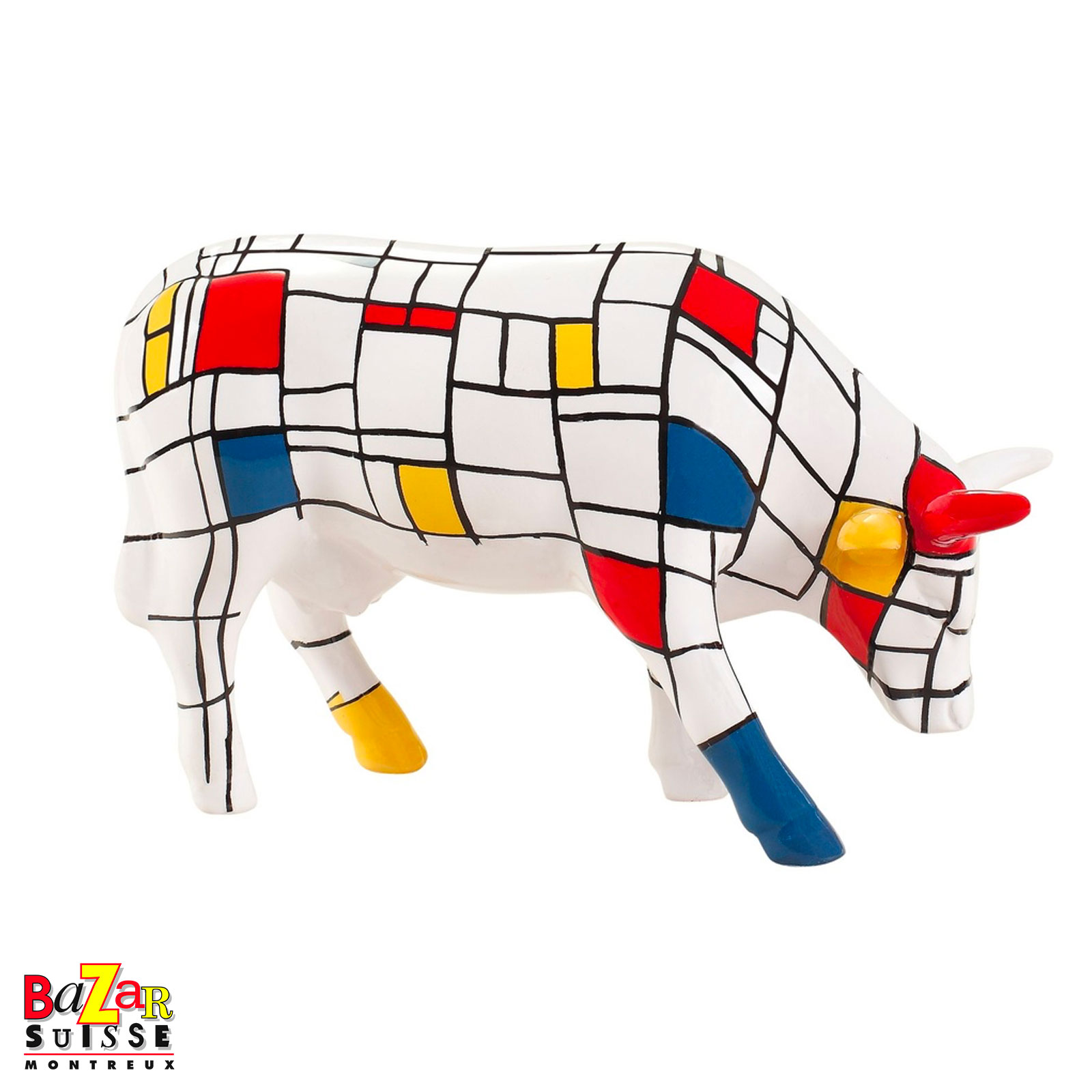 Vache Moondriaan - CowParade - 16 x 5 x 11 cm