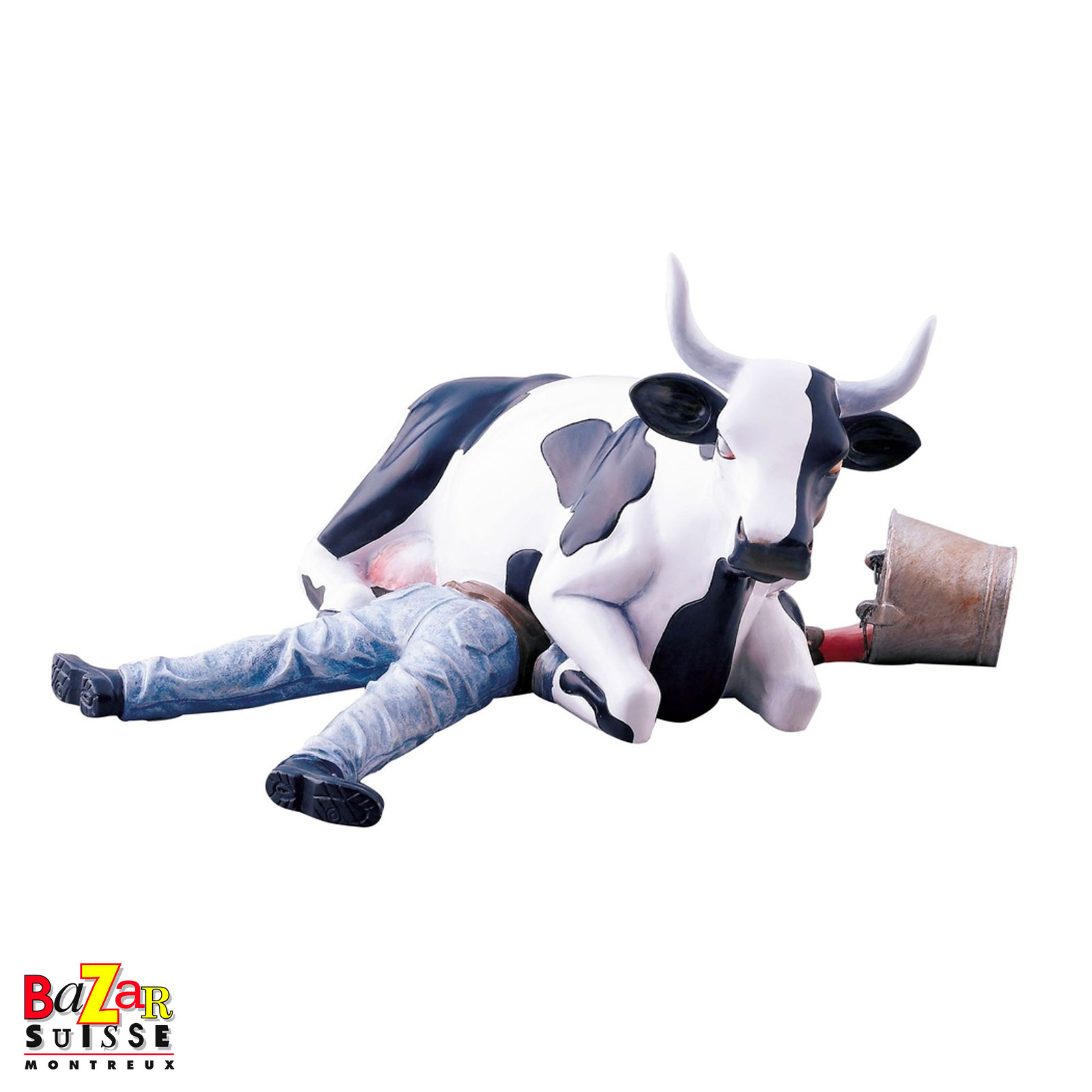 Mucca Ni Mu / Sitting on Man - CowParade - 16 x 5 x 11 cm