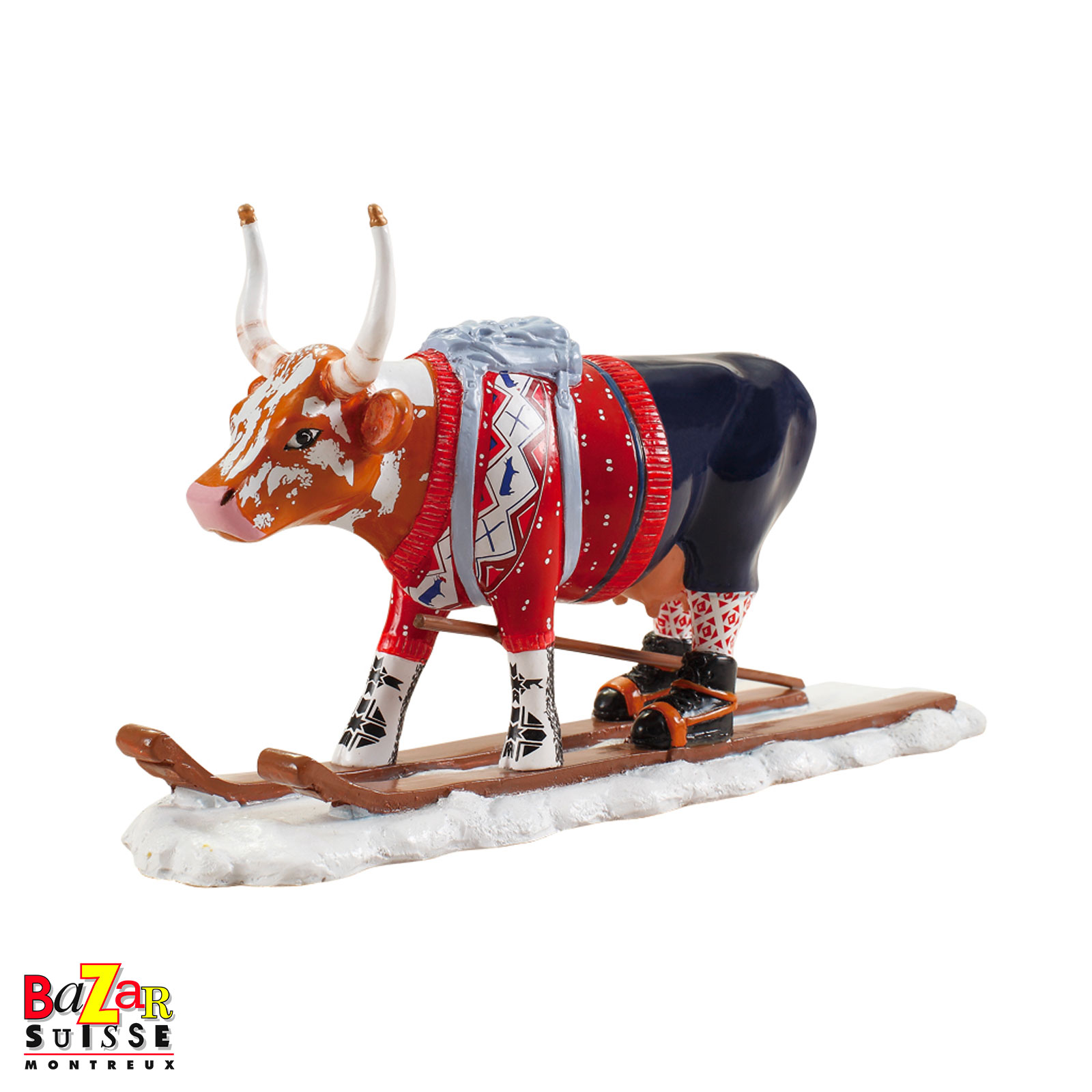 Mucca The Ski Cow - CowParade - 16 x 5 x 11 cm
