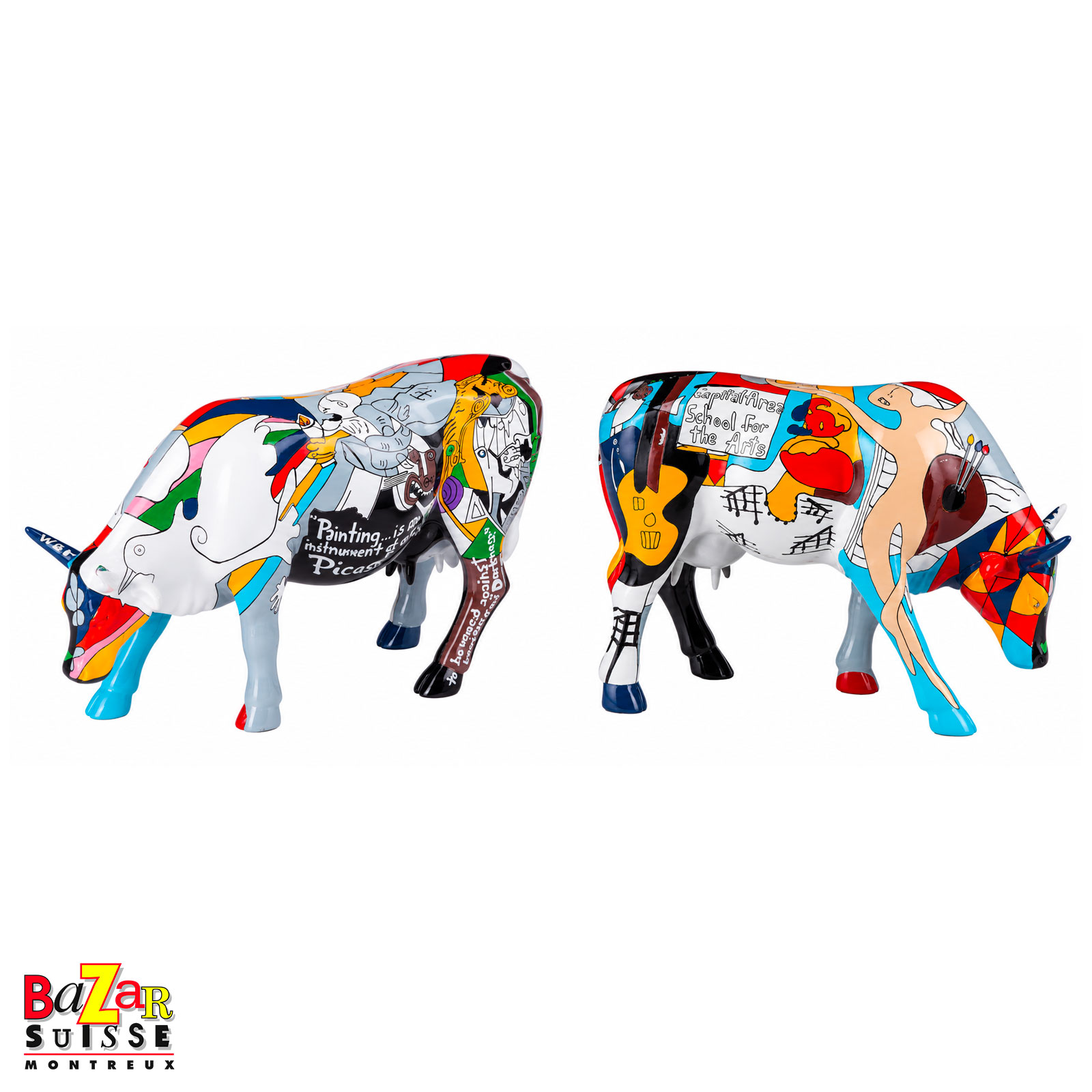 Picowso’s School for the Arts cow figurine - CowParade - 30 x 9 x 20 cm