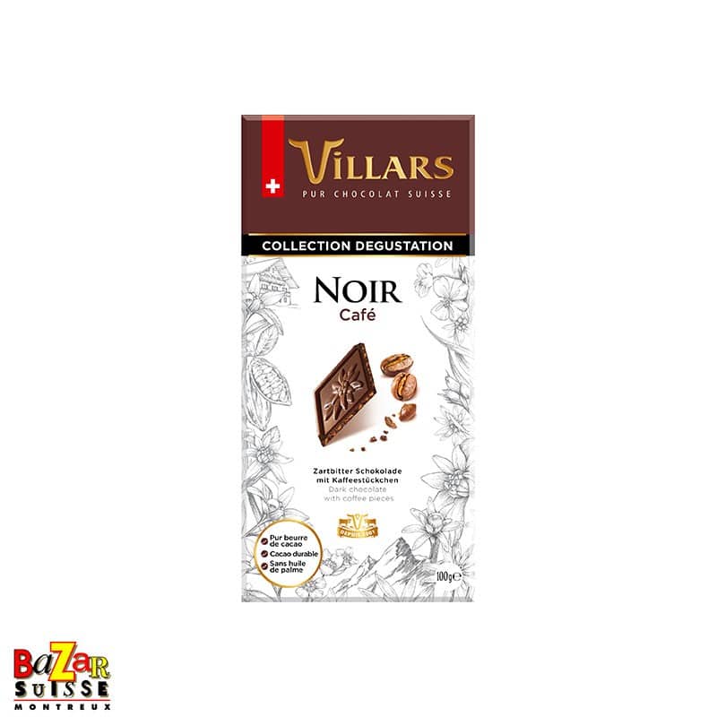 Chocolat suisse Villars - Noir au café