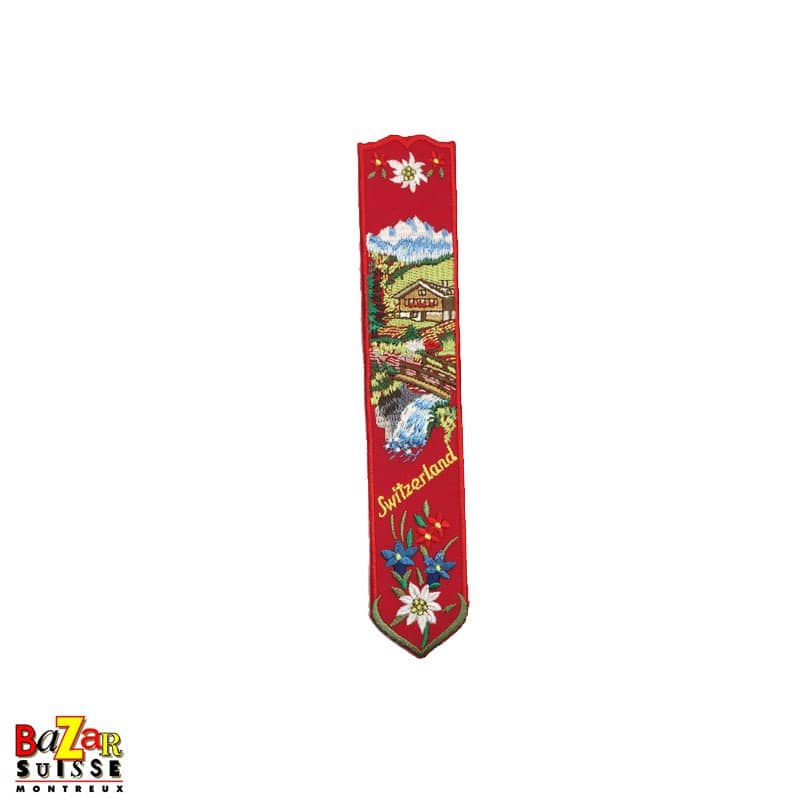 Swiss Embroidered “Chalet” Bookmark - Red