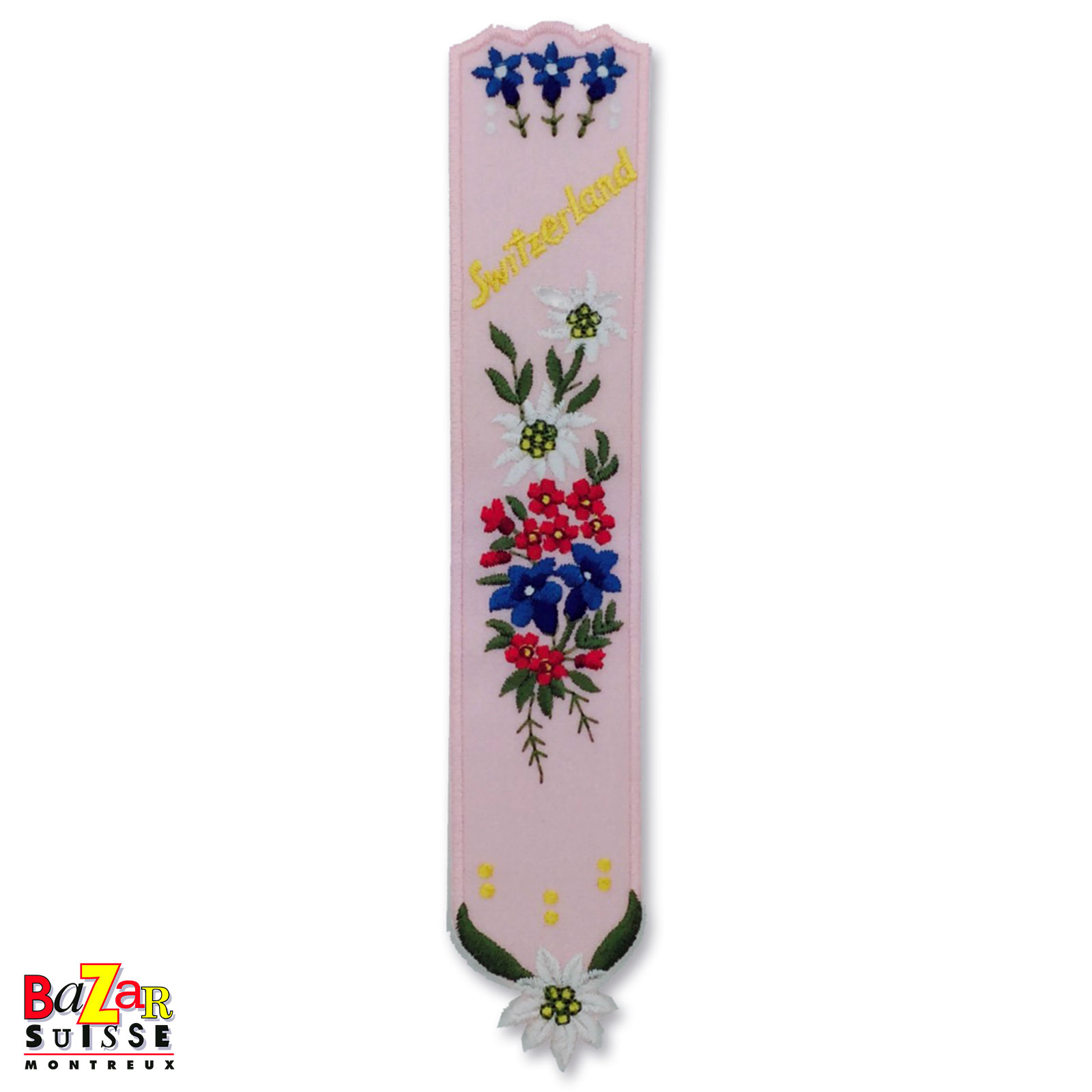 Segnalibro ricamato fiori - rosa